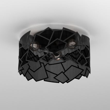 Taklampa CAMO 3xE27/15W/230V svart