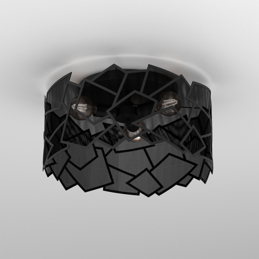 Taklampa CAMO 3xE27/15W/230V svart