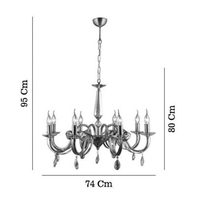 Taklampa CASTRO 8xE14/40W/230V guld