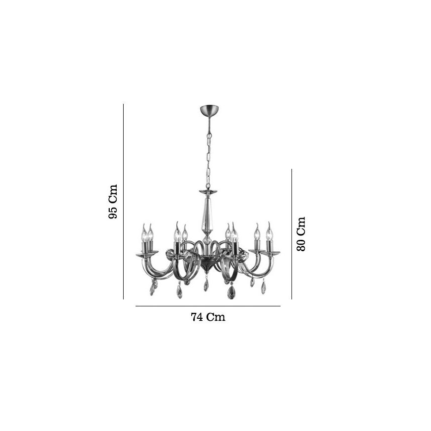 Taklampa CASTRO 8xE14/40W/230V guld