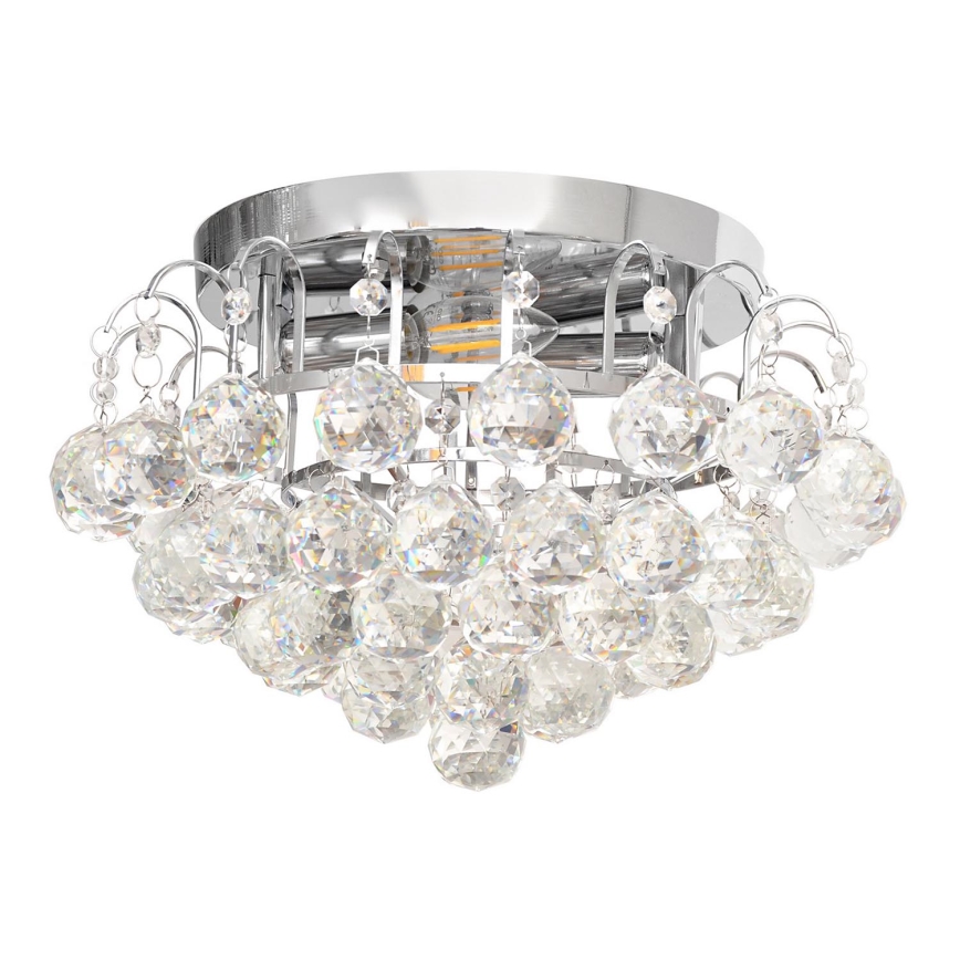 Taklampa CLARISA 2xE14/60W/230V diameter 40 cm skinande krom