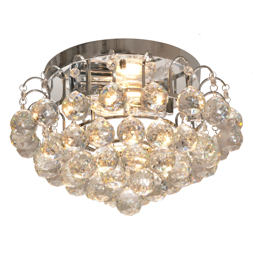 Taklampa CLARISA 2xE14/60W/230V diameter 40 cm skinande krom