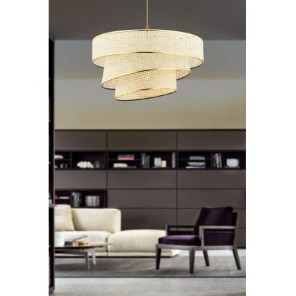 Taklampa COUPER 1xE27/60W/230V creme/guld