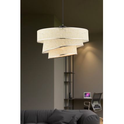 Taklampa COUPER 1xE27/60W/230V kräm/blank krom
