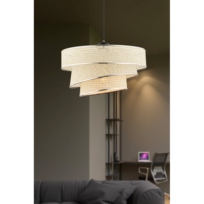 Taklampa COUPER 1xE27/60W/230V kräm/blank krom