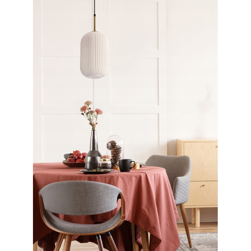 Taklampa CRESTO 1xE27/40W/230V vit/guld