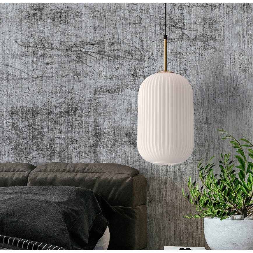 Taklampa CRESTO 1xE27/40W/230V vit/guld