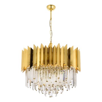 Taklampa CRYSTALLINE 8xE27/40W/230V guld