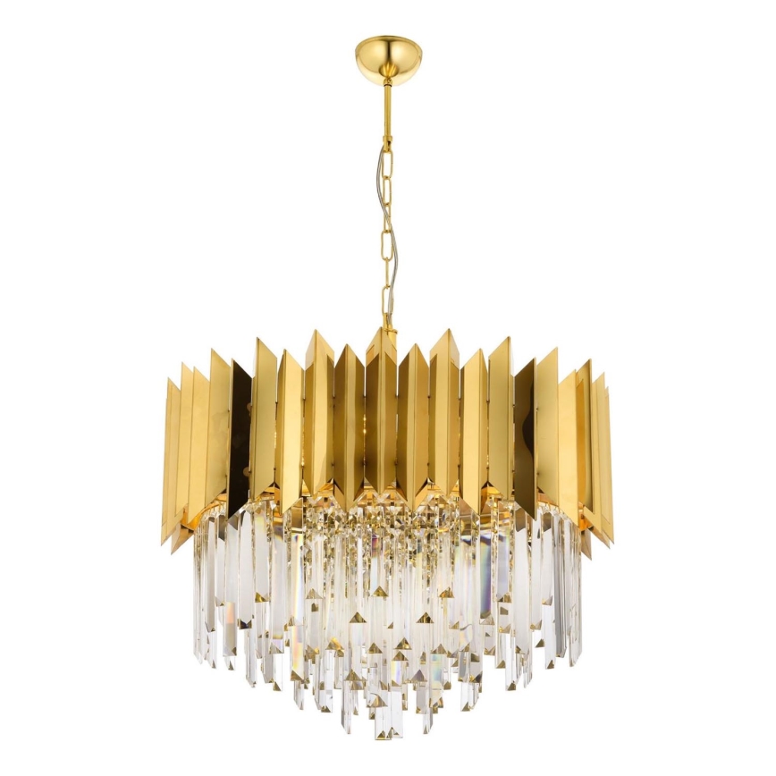 Taklampa CRYSTALLINE 8xE27/40W/230V guld