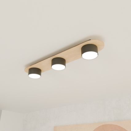 Taklampa DIAZ 3xGX53/12W/230V svart/brun