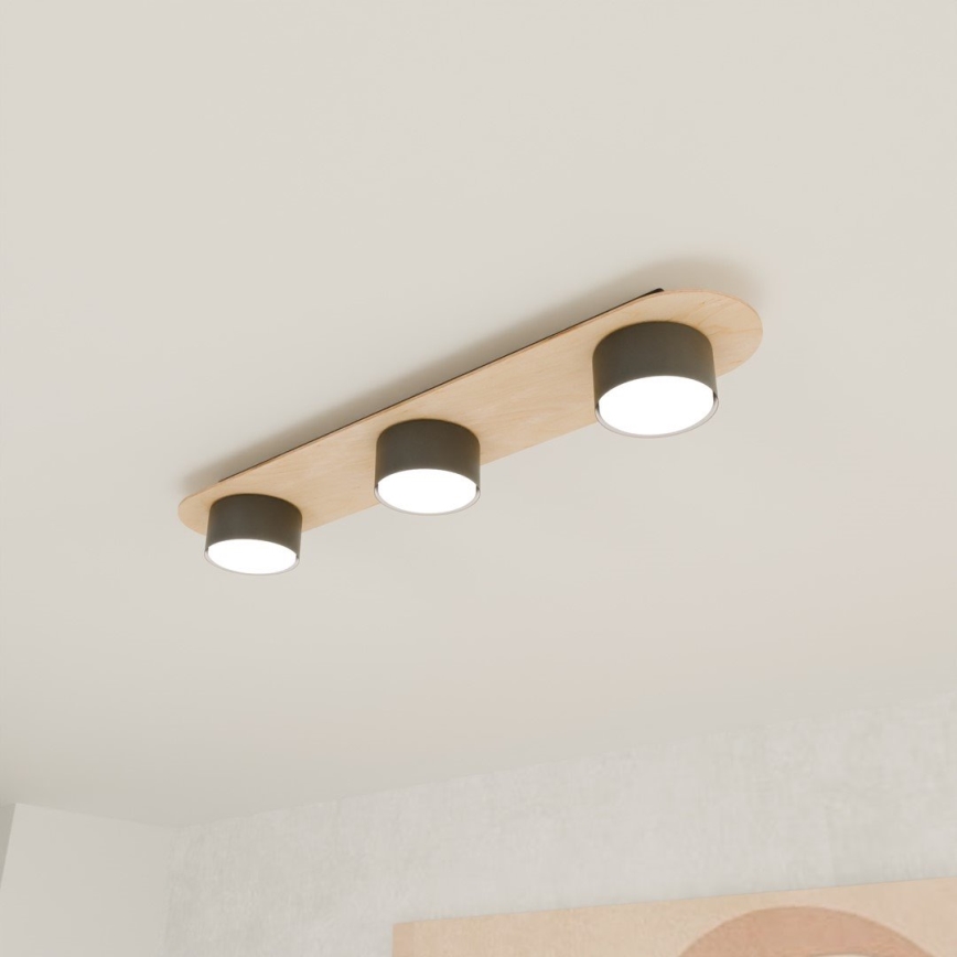 Taklampa DIAZ 3xGX53/12W/230V svart/brun