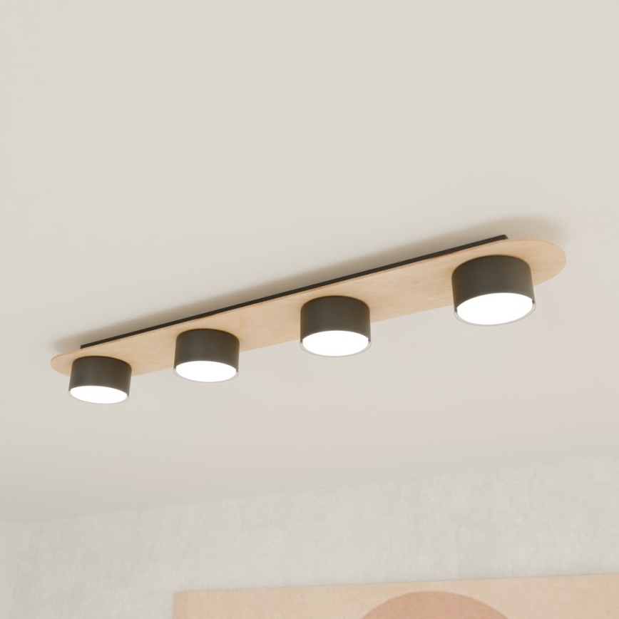 Taklampa DIAZ 4xGX53/12W/230V svart/brun