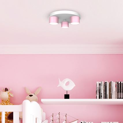Taklampa  DIXIE 3xGX53/11W/230V rosa