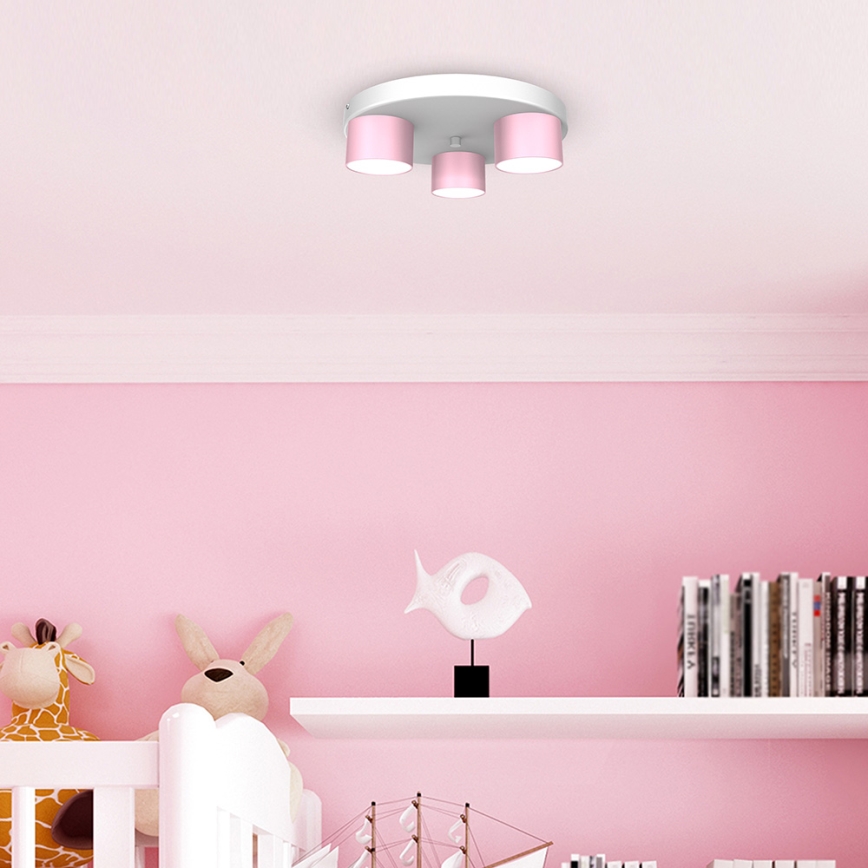 Taklampa  DIXIE 3xGX53/11W/230V rosa