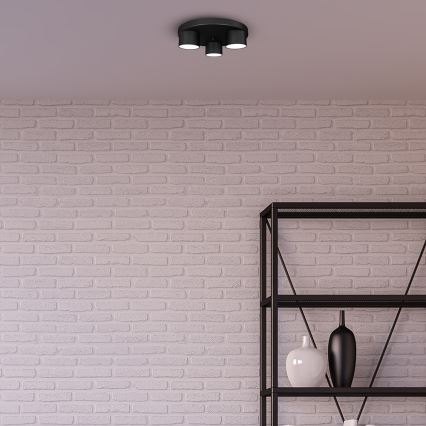 Taklampa  DIXIE 3xGX53/11W/230V svart