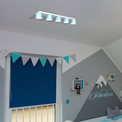 Taklampa  DIXIE 5xGX53/11W/230V blå 