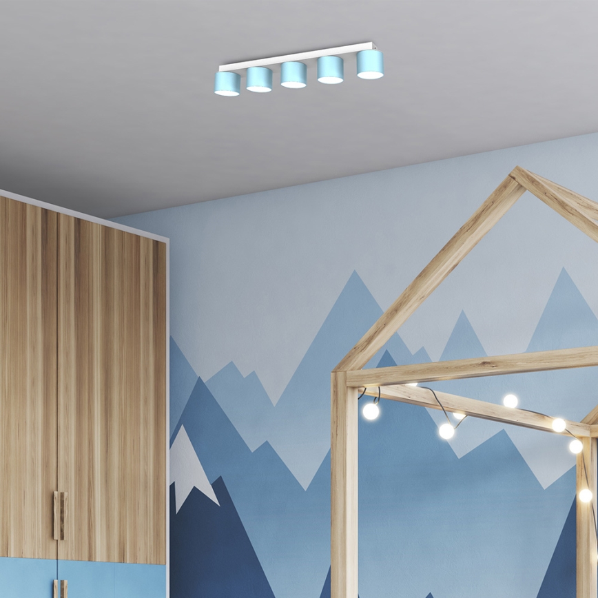 Taklampa  DIXIE 5xGX53/11W/230V blå 