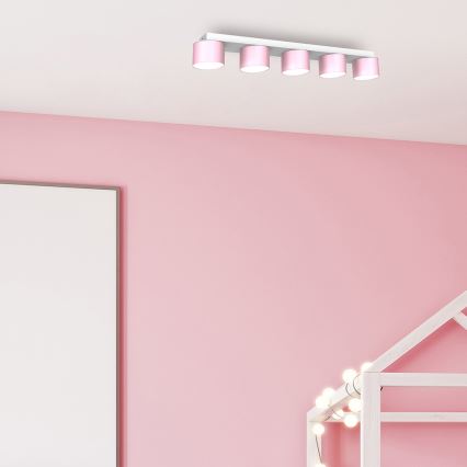 Taklampa  DIXIE 5xGX53/11W/230V rosa 
