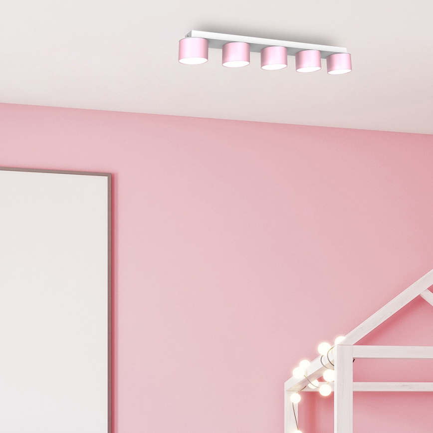 Taklampa  DIXIE 5xGX53/11W/230V rosa 