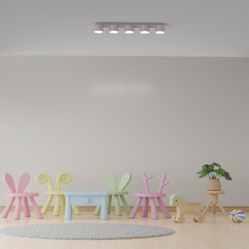 Taklampa  DIXIE 5xGX53/11W/230V rosa 