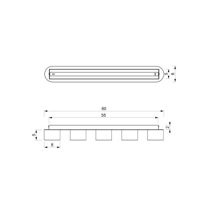 Taklampa  DIXIE 5xGX53/11W/230V rosa 