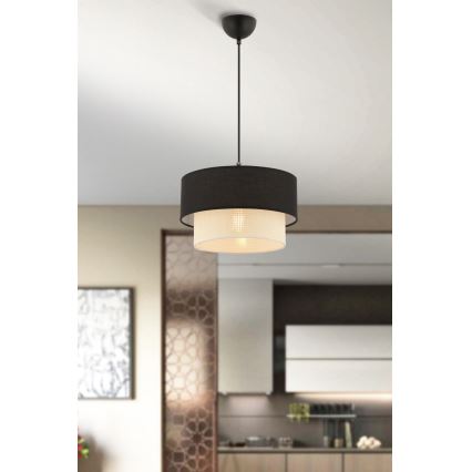 Taklampa ECHO 1xE27/60W/230V svart/neutralt