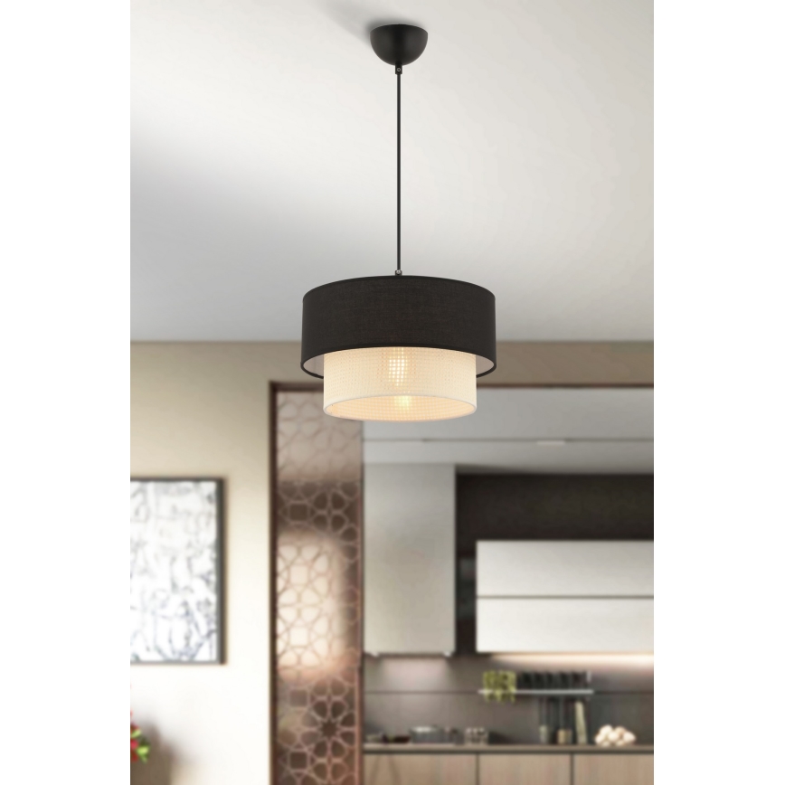 Taklampa ECHO 1xE27/60W/230V svart/neutralt