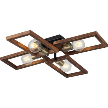 Taklampa ERA 4xE27/40W/230V brun