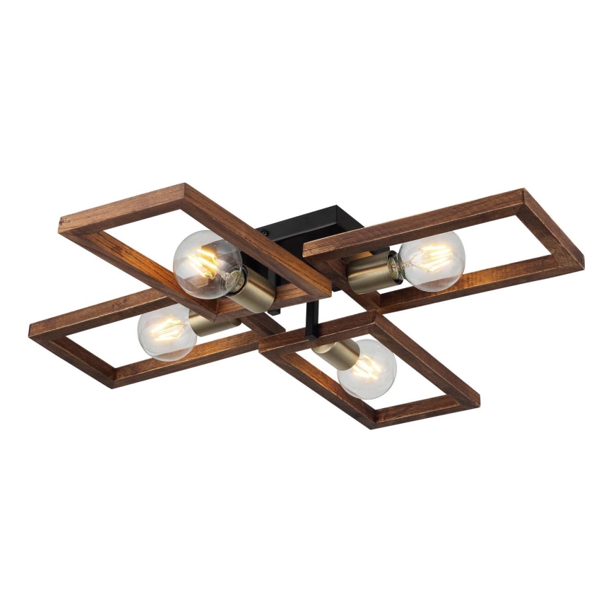 Taklampa ERA 4xE27/40W/230V brun