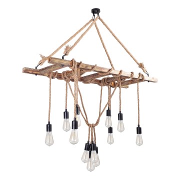Taklampa EREBOS 12xE27/40W/230V brun