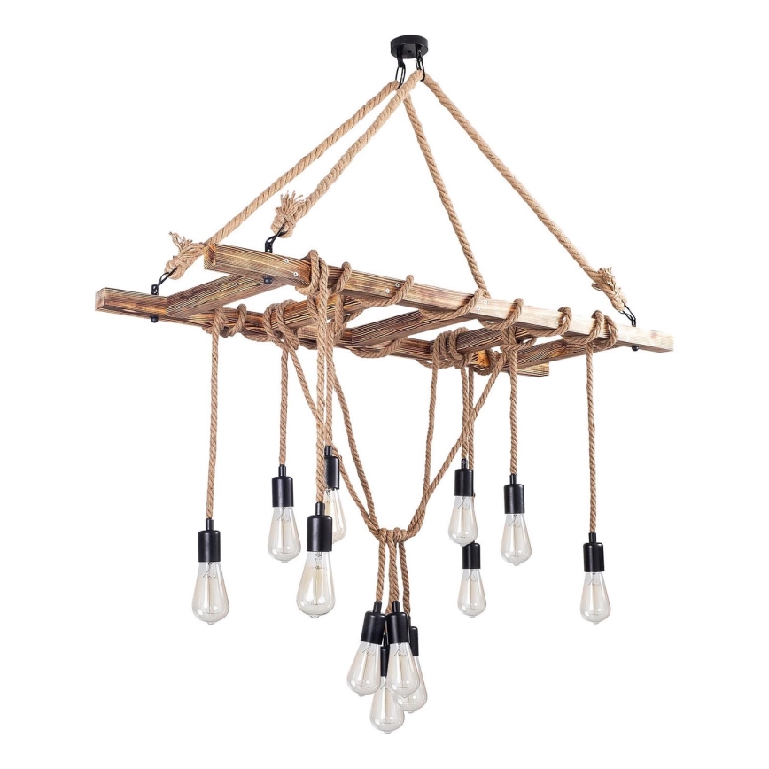Taklampa EREBOS 12xE27/40W/230V brun