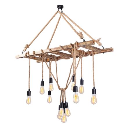 Taklampa EREBOS 12xE27/40W/230V brun