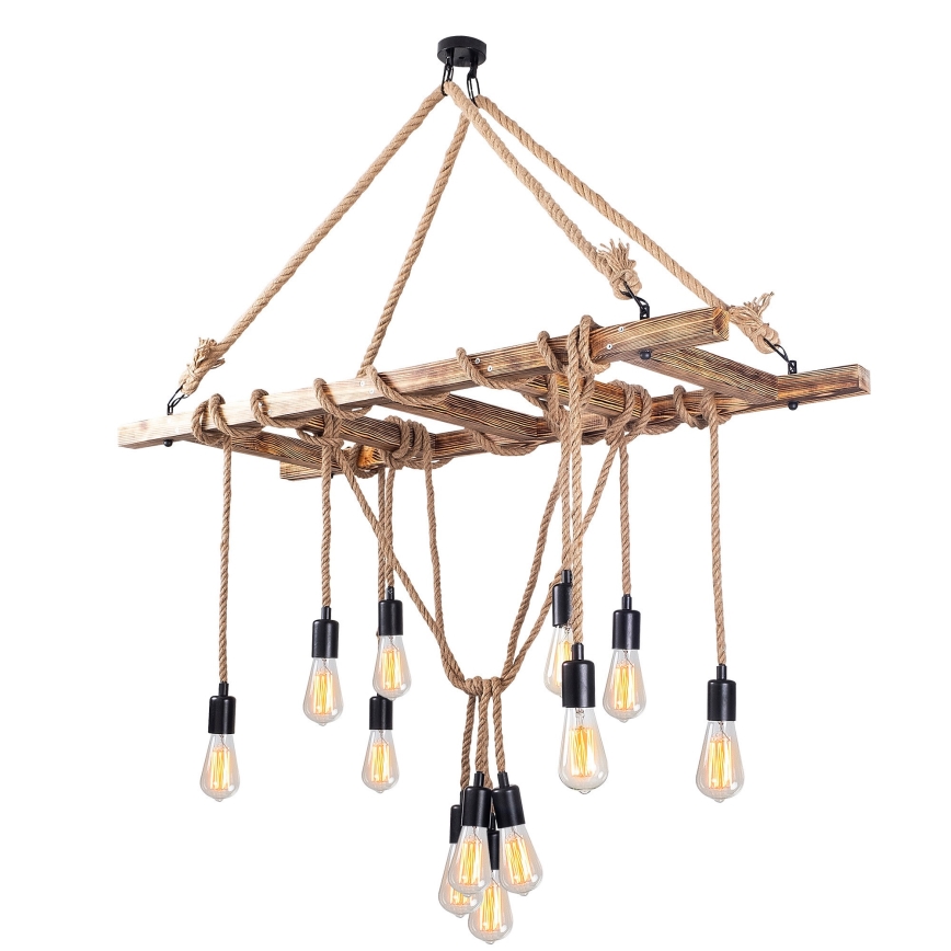 Taklampa EREBOS 12xE27/40W/230V brun