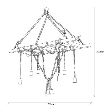 Taklampa EREBOS 12xE27/40W/230V brun