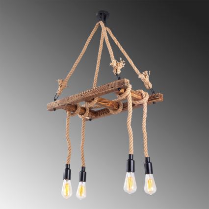 Taklampa EREBOS 4xE27/40W/230V brun