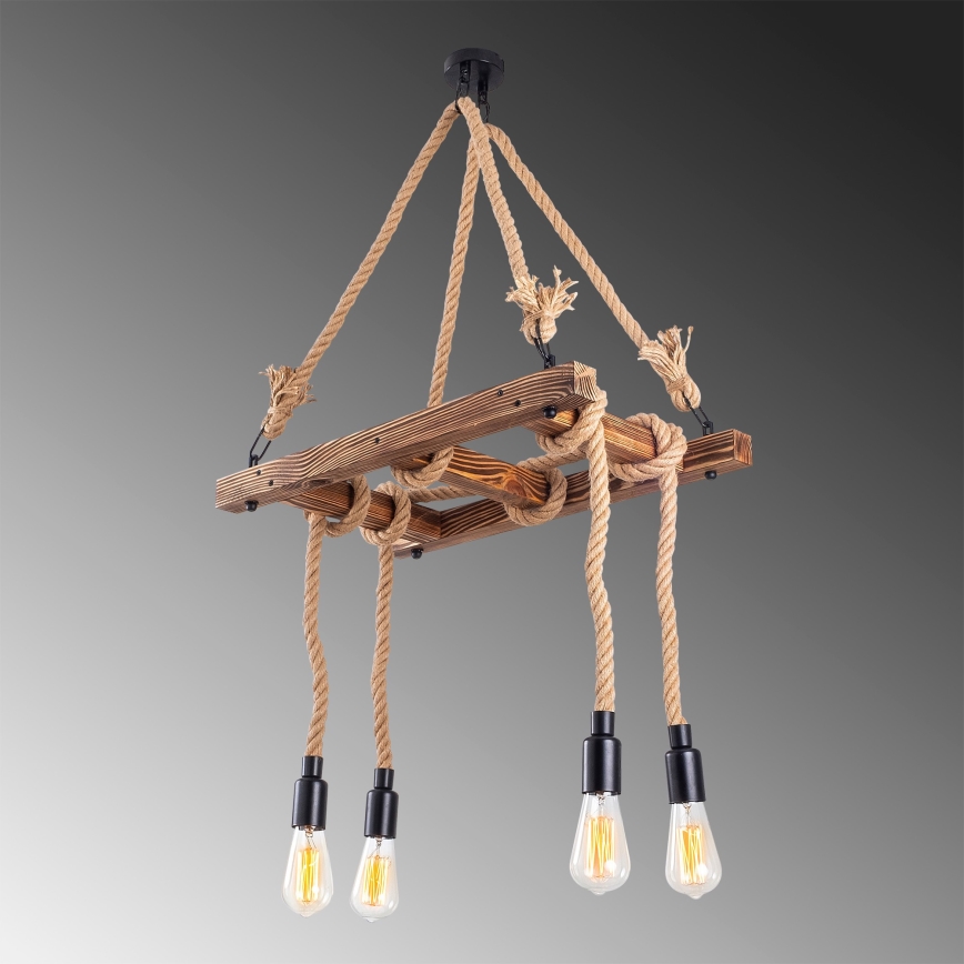 Taklampa EREBOS 4xE27/40W/230V brun