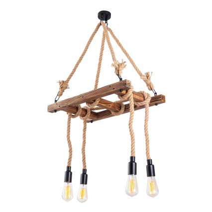 Taklampa EREBOS 4xE27/40W/230V brun