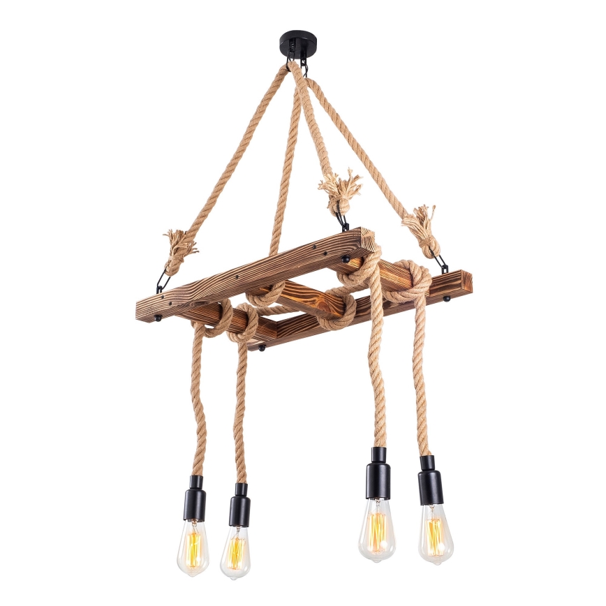Taklampa EREBOS 4xE27/40W/230V brun