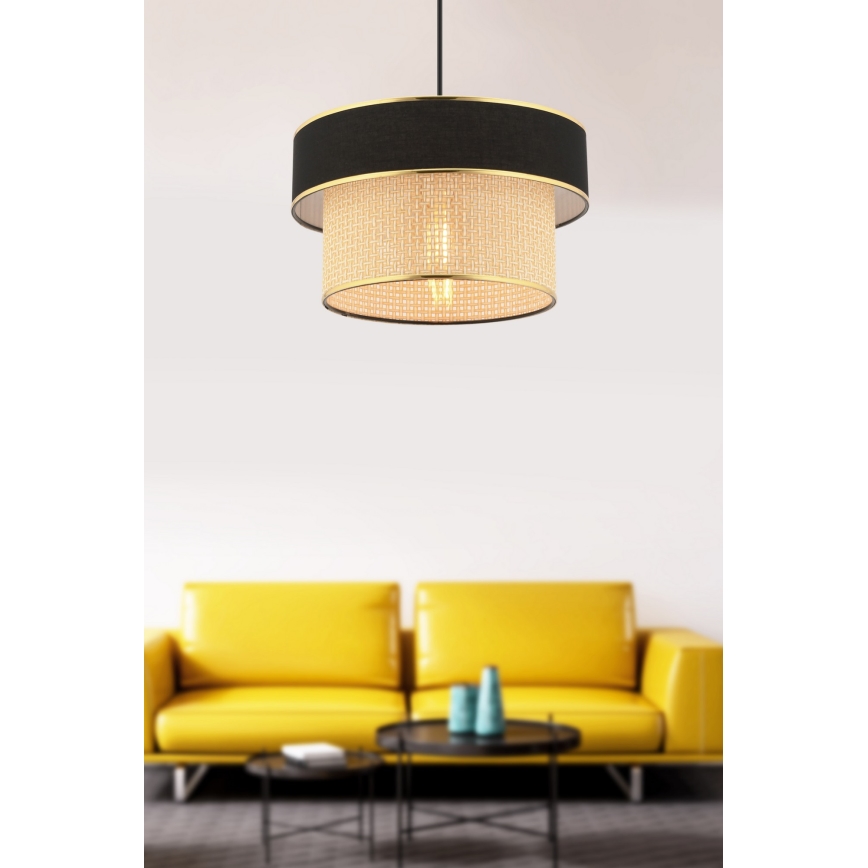 Taklampa ERO 1xE27/60W/230V svart/beige
