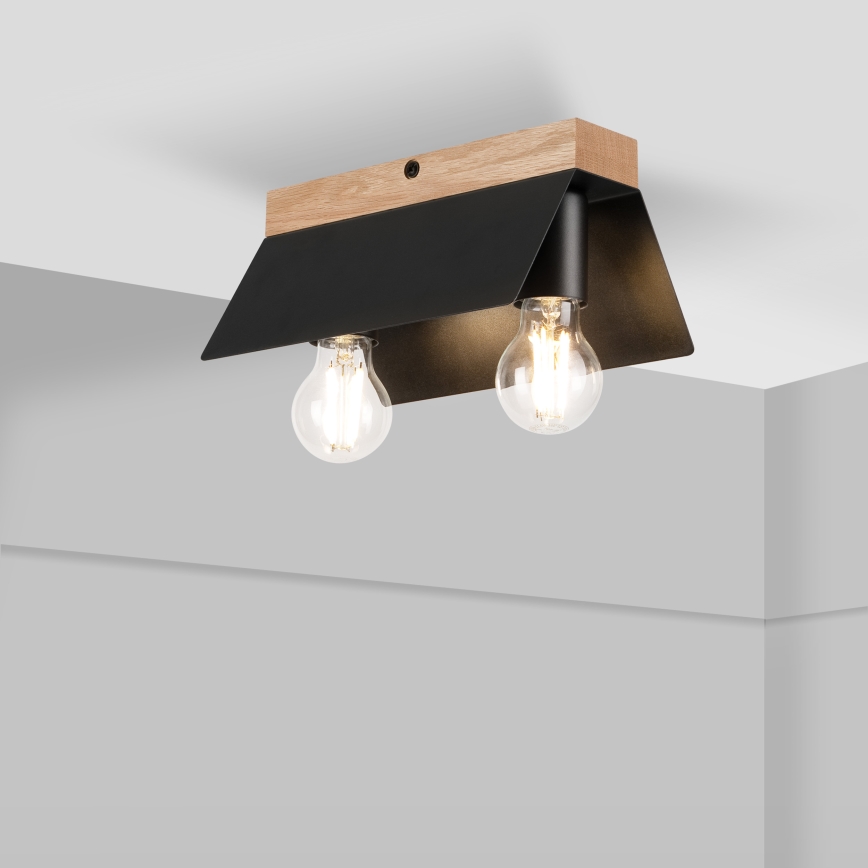 Taklampa ESME 2xE27/15W/230V svart/ek