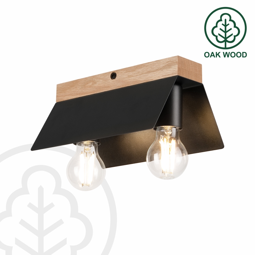 Taklampa ESME 2xE27/15W/230V svart/ek