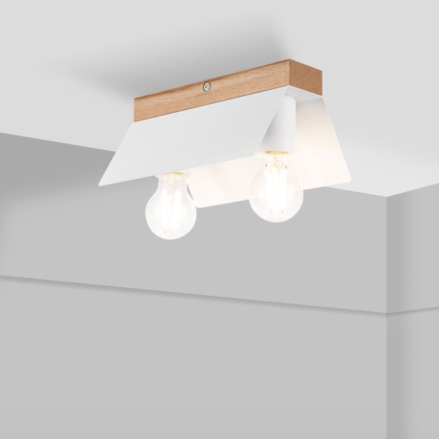 Taklampa ESME 2xE27/15W/230V vit/ek