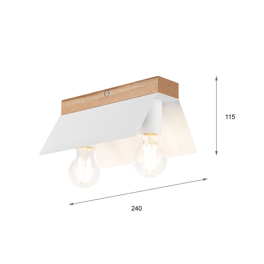 Taklampa ESME 2xE27/15W/230V vit/ek
