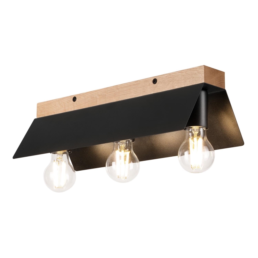 Taklampa ESME 3xE27/15W/230V svart/ek