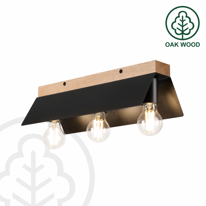Taklampa ESME 3xE27/15W/230V svart/ek