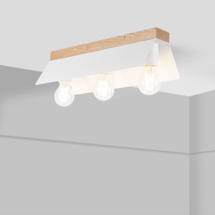 Taklampa ESME 3xE27/15W/230V vit/ek
