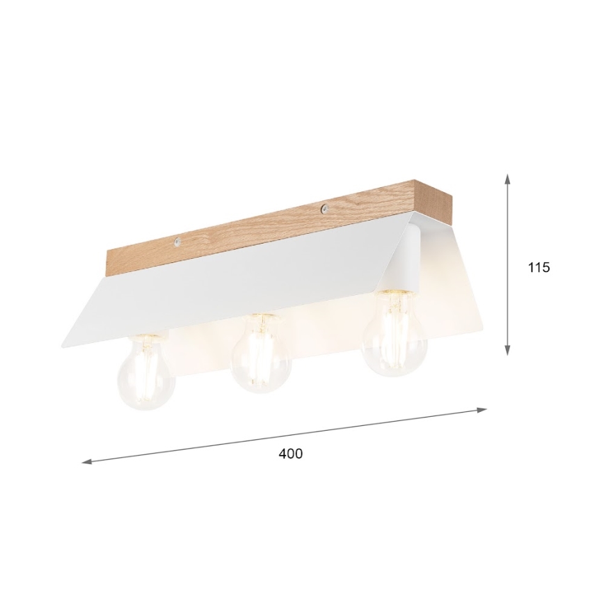 Taklampa ESME 3xE27/15W/230V vit/ek
