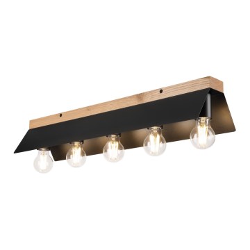 Taklampa ESME 5xE27/15W/230V svart/ek