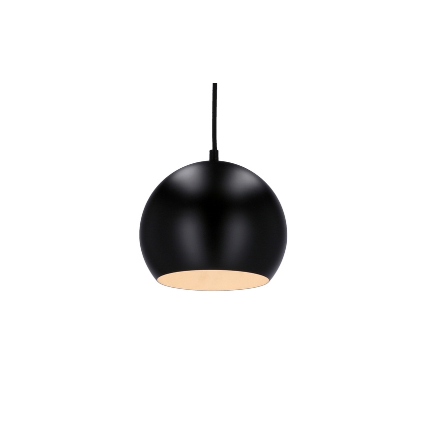 Taklampa på kabel FLEN 1xE27/40W/230V Ø 20 cm svart