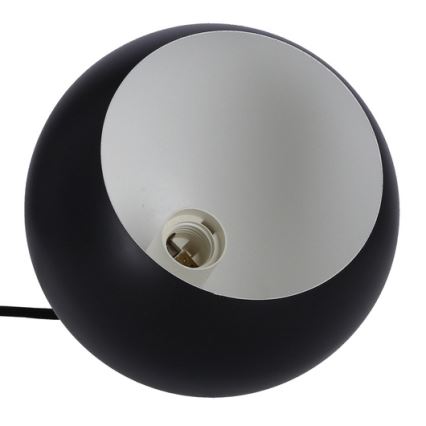 Taklampa på kabel FLEN 1xE27/40W/230V Ø 20 cm svart